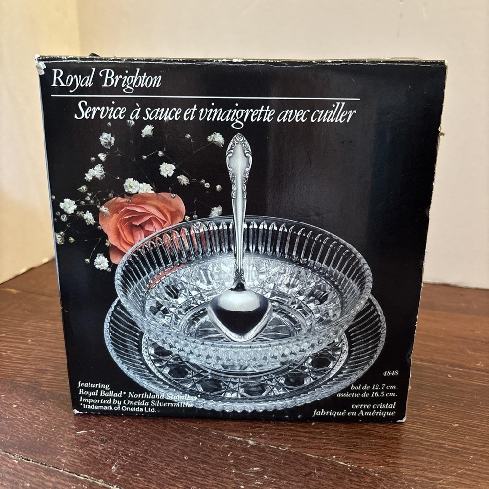 Royal Brighton Sauce Dressing Set with Spoon Server Bowl‎ and Plate New in Box